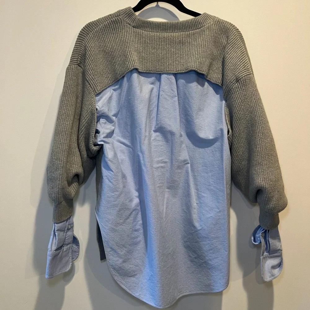 Alexander Wang Light Gray V-Neck Sweater - Picture 2 of 7